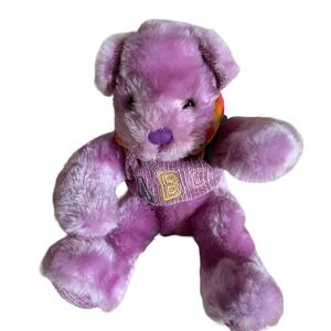 Rich Teddy Bear Stuffed Animal Plush Toy 11 Inch Purple ABC Shirt Soft Fuzzy